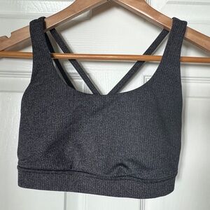Lululemon Energy Bra - Houndstooth Knit - Dark Gray  - 8 - XLNT